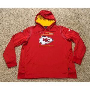Kansas City Chiefs Nike Dri Fit Red On Field Fleece Sweatshirt Hoodie Size XXL